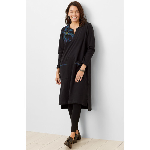Sanjana Organic Cotton French Terry Dress - Black Sanjana Organic Cotton French Terry Dress - Black