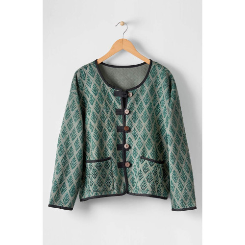 Nilgiri Quilted Knit Jacket - Herb Nilgiri Quilted Knit Jacket - Herb