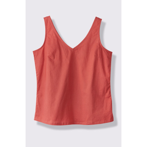 Ashvi Organic Cotton V-Neck Tank - Natural Dye Madder brick Ashvi Organic Cotton V-Neck Tank - Natural Dye Madder brick