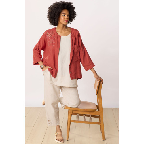 Kesari Cotton Double Gauze Crop Pant - Fleur de sel Kesari Cotton Double Gauze Crop Pant - Fleur de sel