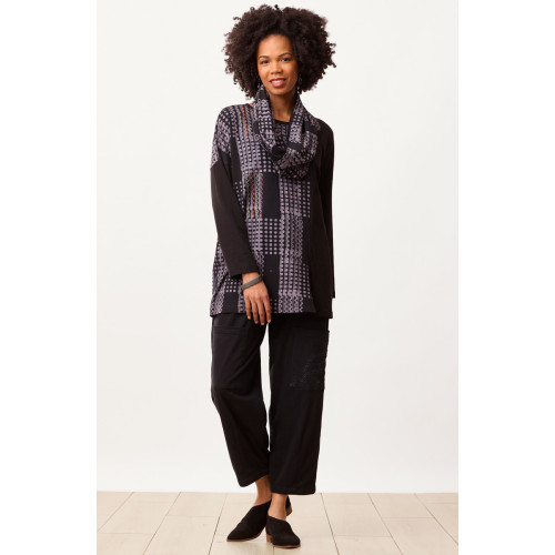 Agra Jersey Knit Barrel-Leg Pant - Black Agra Jersey Knit Barrel-Leg Pant - Black