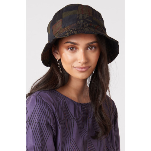 Upcycled Patchwork Bucket Hat - Olive Upcycled Patchwork Bucket Hat - Olive